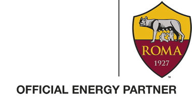 Logo di Edison e Roma. Official Energy partner